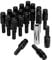 Radverlängerte Radmuttern, 20 STÜCKE Verlängerte Radschrauben M14x1.5 Stahl 28mm/1,1 Zoll Gewinde mit Hülse Universal für Auto(Schwarz)