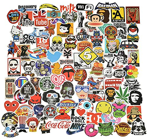 Willingood Aufkleber, 100 Stück wasserdichte Vinylaufkleber Graffiti Style Aufkleber für Auto Fahrrad Motorräder Gepäck Laptop Skateboard Snowboard