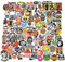 Willingood Aufkleber, 100 Stück wasserdichte Vinylaufkleber Graffiti Style Aufkleber für Auto Fahrrad Motorräder Gepäck Laptop Skateboard Snowboard