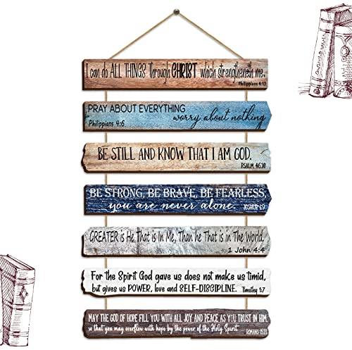 Yookeer Christliche Wandkunst, Büro, inspirierend, Strand, Bibelversen aus Holz, Schlafzimmer, Ozean, Schrift, Wandkunst, Meditation, inspirierendes hängendes Holzschild für Küche, Wohnzimmer