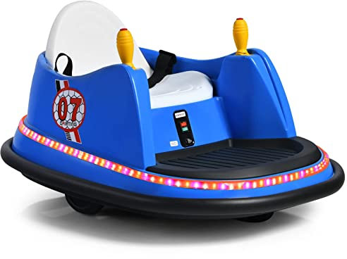 DREAMADE Autoscontri Elettrici per Bambini, Autoscontro Cavalcabile a Batteria con Telecomando in PP di Alta Qualità, Veicolo Ricaricabile con Luci, Clacson e Musica,Carico 20 kg, 75x57x42cm (Blu)