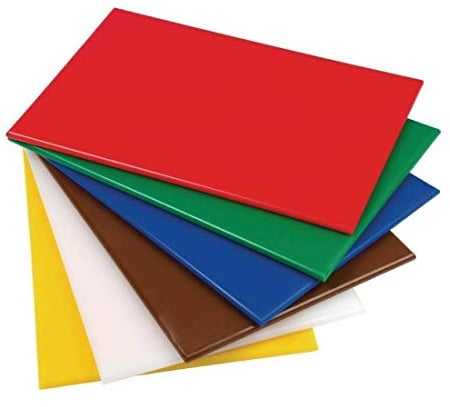 Acense Professional Large Chopping Board Catering Food Prep Cutting Colour Coded (6 Assorted Colours)
