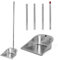 VOOWO - Recogedor de gran tamaño resistente con mango largo, de acero inoxidable, de 43 pulgadas, vertical, para interiores y exteriores, con asa para cocina y oficina en casa