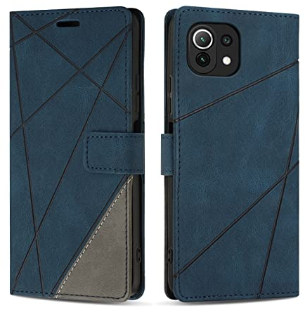 SONWO Etui Coque pour Xiaomi Mi 11 Lite 5G / Xiaomi 11 Lite, Protection Housse en Cuir PU Portefeuille Livre pour Xiaomi Mi 11 Lite 5G / Xiaomi 11 Lite, Emplacements Cartes, Fonction Support, Bleu