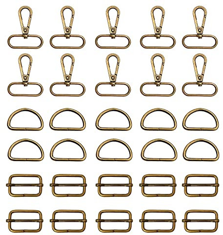 Csirnto Moschettoni per Borse 30 pezzi 32mm Ganci per Borse Moschettone Girevole Anelli a D per Borse Fibbie Metallo Fibbia Scorrevole per Borse Accessori per Borse Fai Da Te