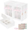 Fippy 20 Pieces Cupcake Boxes 6 Hole with Window, Pastry Gift Boxes for Cupcake Pastry Cookies Desserts, White