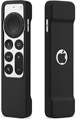 Remote Case Compatible with Apple TV 4K Remote 2021 2022 - HJYuan Shock Proof Silicone Remote Cover Case for Apple TV 4K Siri / 2021 2022 HD Siri Remote Controller (2nd Gen/3rd Gen) - Black