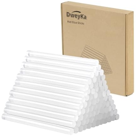 Dweyka 100 Pack Hot Glue Sticks 11mm x 100mm, Hot Melt Glue Gun Sticks, Perfect for DIY Craft Projects and Sealing (100 Pack, 11mm x 100mm)