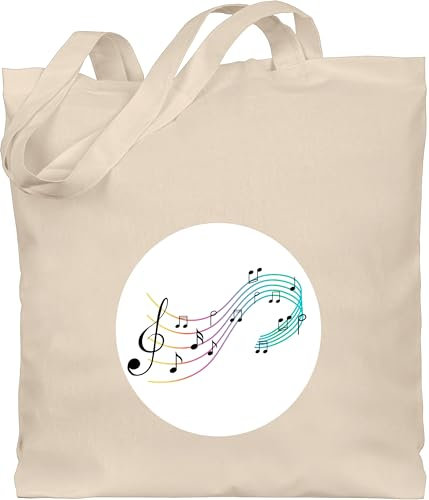 Shirtracer Baumwolltasche - Karneval & Fasching - Taschen - Glücksbär Noten Musik I Music Geschenk Musiker I Musikerin Fastnacht I Fasnacht I Fasnet - Unisize - Naturweiß - musikbeutel kamellebeutel