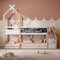 Merax Kinderbett Hochbett Etagenbett Baumhaus mit Rutsche & Leiter 90 x 200 cm, Hochbett für Kinder– 2X Lattenrost- Weiß (Ohne Matratze)