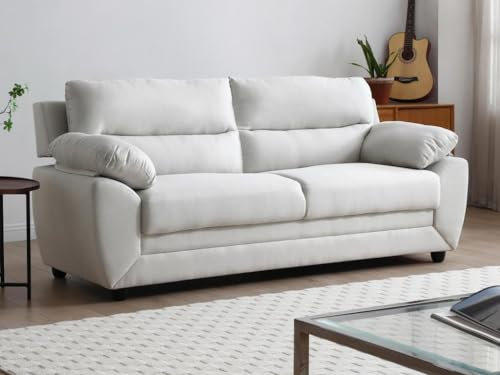 Vente-unique - Canapé 3 Places en Tissu Beige Manoa