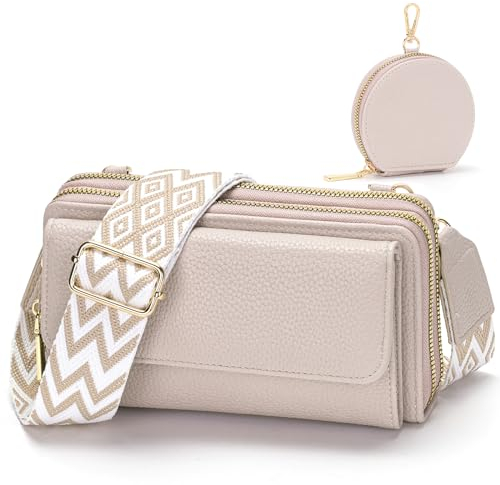 Snmoec handytasche zum umhängen umhängetasche damen klein handytasche mit geldbörse zum umhängen crossbody bag damen damen taschen grau-rosa