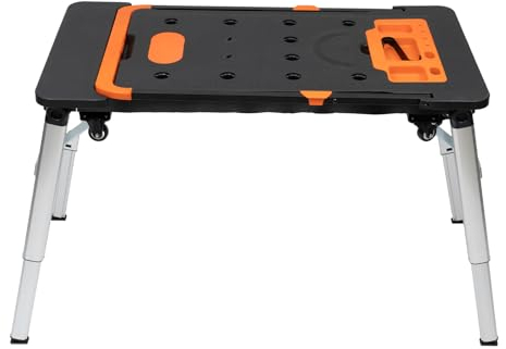 Konfiur Werkbank, 7in1 Klappbar Arbeitstisch, 520-780mm Höhe Einstellbar Rollbrett Transportwagen, Multifunktionale Werkbank Tragbarer Sägerahmen, Garagenarbeitstisch Werkstattwagen, 1090x550mm