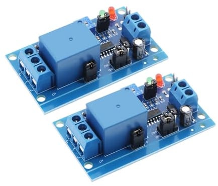 The Lord of the Tools Timerrelais mit Zeitschaltuhr, 12 V, Gleichstrom, einstellbar, mit Timer, kompatibel mit A-rduino für Automobil, 2 Stück