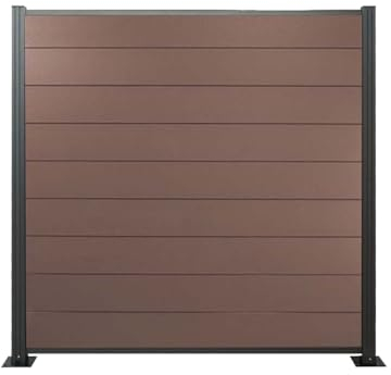 WPC Zaun Komplettset Norderney braun inkl. Start-/Abschlussprofil anthrazit (ohne Pfosten)