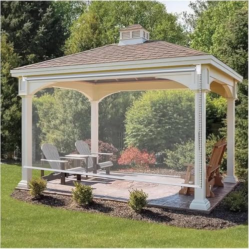Kanduo Transparent Roller Blinds, Outdoor Waterproof Transparent Plastic Roller Blinds For Greenhouse, Balcony, Gazebo Outdoor ClearBlinds(1x2m)