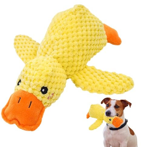Wonsfuleu Quack Quack Ente Hundespielzeug | The Mellow Dog Beruhigende Ente | Gelbe Quietschspielzeug Hund Kuscheltier Für Hunde | Plüschtier Hundespielzeug