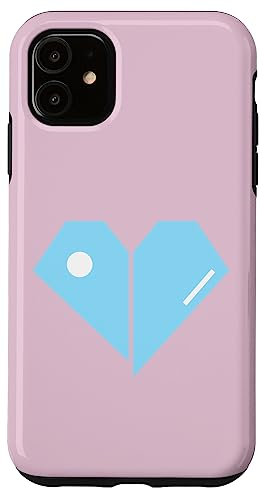 iPhone 11 Heart Geometric Shapes Minimal Graphic Design Bright Pink Case