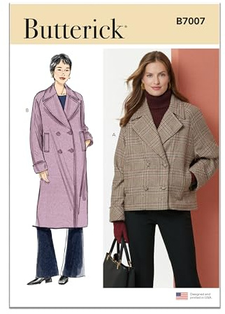 BUTTERICK Sewing Pattern B7007R5 Misses' Jacket and Coat R5 (14-16-18-20-22)