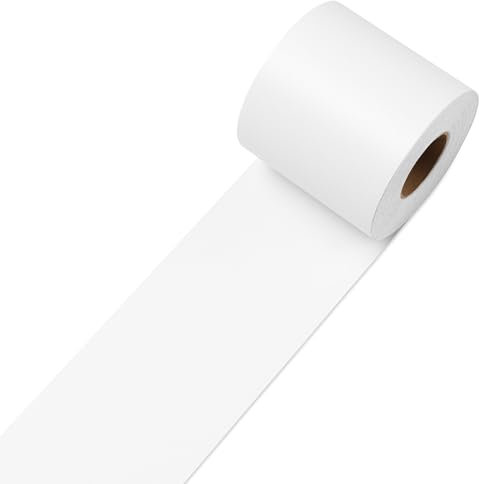 Decotalk Tapeten Bordüre Selbstklebend Vinyl Sockelleiste 7.6X600cm Dekorative BordüRe Selbstklebende Home Bordüre KüChe TapetenbordüRe PVC Bordüre FüR Badezimmer Wohnzimmer Reines Weiß