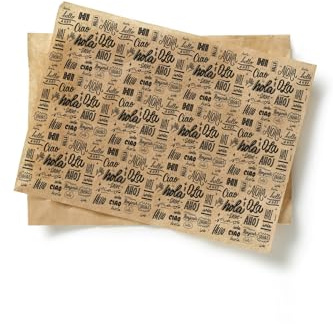 Inoverse Deli Paper 25x33 cm – 50 Blatt Fettabweisendes Einschlagpapier – Zeitungspapier, Sandwich, Burger Papier & Wachspapier für Lebensmittel, Butterbrot, Käse, Pommes Gastronomie & BBQ