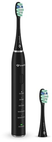 TrueLife Spazzolino sonico SonicBrush Clean30, 70.000 movimenti al minuto, 5 modalità, 2 testine standard, 30 giorni con una carica (nero)