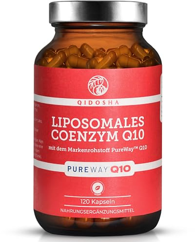 QIDOSHA® Coenzym Q10 liposomal mit dem Markenrohstoff PureWay™ Q10, 120 Kapseln im Apothekerglas, hohe Bioverfügbarkeit, echte liposomale Technologie, deutsche Fertigung, jede Charge laborgeprüft