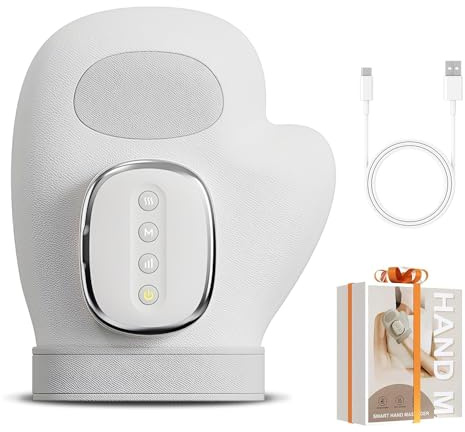 Massaggiatore Mani con Calore e Compressione, NAVESO Intelligente Mano Massaggio con 3 Modalità, Wireless Mano Massaggiante Elettrica Regali per donne e uomini