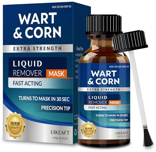 uikeaft Fast-Acting Wart Corn Remover: Salicylic Acid Treatment for Feet Toe - Maximum Strength Liquid for Plantar Wart Corn Removal Men and Women