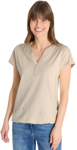 Damen Shirt mit Split Neck im Tunika-Look