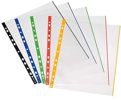 Herlitz Klarsichthüllen, A4, 50er mit farbigem Rand