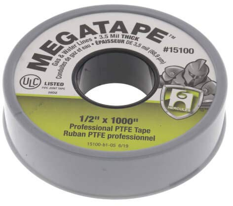 PTFE MEGATAPE, 1/2 x 1000 (Grey)