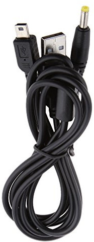Accesorios de Sony PSP 1000 2000 3000 Negro 2 in 1 USB Cable de Carga de Datos Cargador