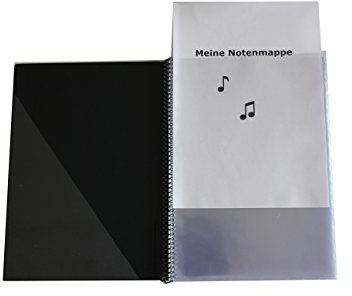 Marschmappe/Notenmappe mit Folientaschen und Beschriftungstasche DIN A4 (20 Folientaschen)