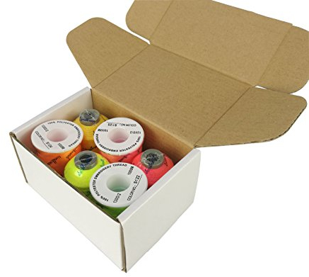 Simthread Polyester Stickgarn - Set 6 x 1,000 Meters, für Einzelfarben aus 63 Farben