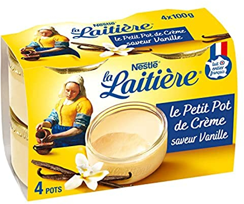 La Laitière Petit Pot de Crème Saveur Vanille, 4 x 100g