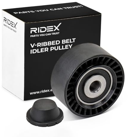 RIDEX 312D0080 Umlenk- / Führungsrolle Keilrippenriemen mit Kappe Kompatibel mit OPEL Corsa F 1611422980 3641685 5751G3