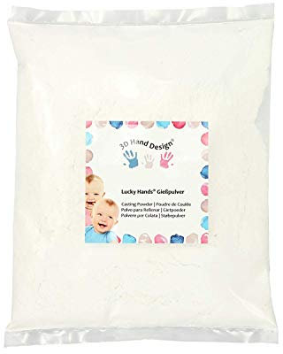 Lucky Hands® Gießpulver/Gießmasse/Gips/Feinster Modelliergips - Härter und stabiler als Alabastergips - für Gipsabdruck und Handabdruck 3D Baby, Kinder, Jugendliche und Erwachsene (4000 g)