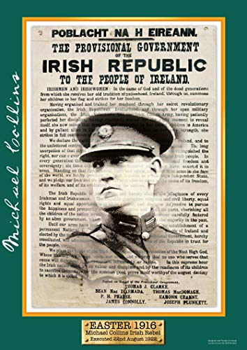 Exclusive A4 Easter 1916 Michael Collins Poster - Irish Rebel Leader