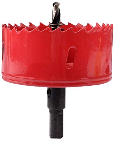 KATUR Broca para sierra de orificio bimetálica de 115 mm, juego de abridor de cortador de orificios HSS M42 con eje para metal, madera, plástico, madera contrachapada, tubería, tablero de fibra