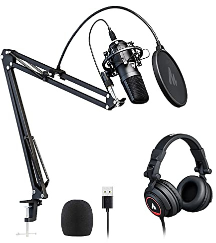 MAONO AU-A04H USB Microphone Kit with Headphones for PC, Podcast & Gaming