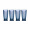 Villeroy & Boch Boston Coloured Longdrinkgläser Blue 4er Set, 400 ml, Farbige Trinkgläser mit Facettenmuster, Kristallglas für Cocktails, Spülmaschinengeeignet, Blau