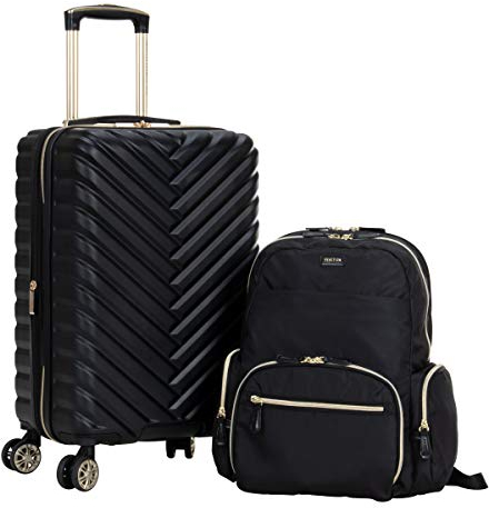 Kenneth Cole Reaction Sophie Women's Silky Nylon 15 Laptop & Tablet Anti-Theft RFID Travel Backpack Bag Zaino Donna, Nero, 20 Carry-On Unisex-Adulto