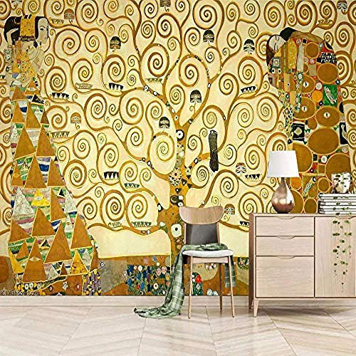 Fototapete 3D Effekt Klimt Baum Des Lebens Kuss 200X150Cm 3D Design Tapete Fototapeten Vlies Tapeten Vliestapete Wandtapete Moderne Wallpaper Wandbild