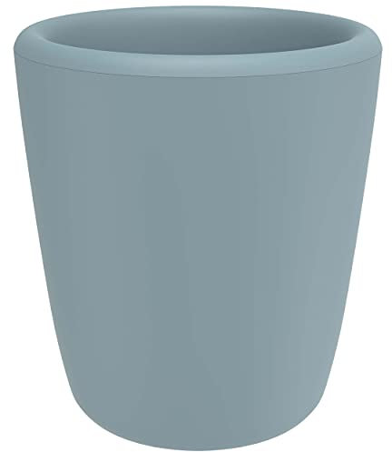 OLGS Silikon Becher Trinkbecher für Kinder | Trinklernbecher, Kinderbecher Rutschfest Blau | Kindergeschirr, Babybecher, Silikonbecher für Baby und Kleinkinder Spülmaschinenfest BPA-frei 140ml (Ether)