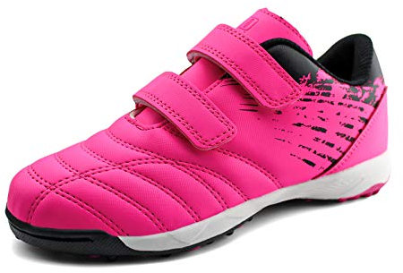 JABASIC Kinder Komfortabel Rasen Fußballschuhe Sportlich Turnschuhe (33EU,Rosa)