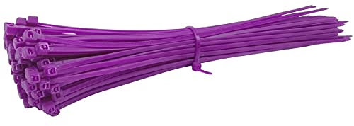 Collier De Serrage Travaux de câble de nylon auto-verrouillage de 3 * 200mm 8 pouces 200 pcs 12 Couleur en plastique Cravate blindage Serre Cable (Color : Purple)