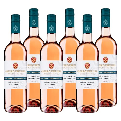 Oberrotweiler Spätburgunder Weißherbst Kabinett - Rosé-Wein lieblich, fruchtig süß im Geschmack - Badischer Wein, Anbaugebiet Kaiserstuhl (6 x 0,75 l)