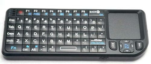 BerryBase Mini Funk Tastatur mit Touchpad & Beleuchtung - schwarz, US Layout