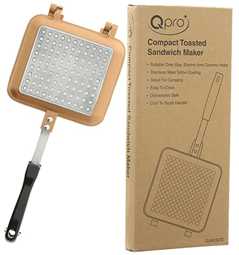 Qpro Stovetop Toastie Toasted Sandwich Maker Gas Electric Ceramic Hob Camping Fishing Panini BBQ Indoor & Outdoor Cooking